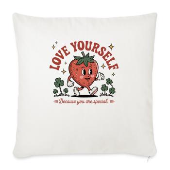 Aimez-vous - Vous êtes spécial - Chemise fraise - Housse de coussin décorative 45 x 45 cm - blanc nature - Devant