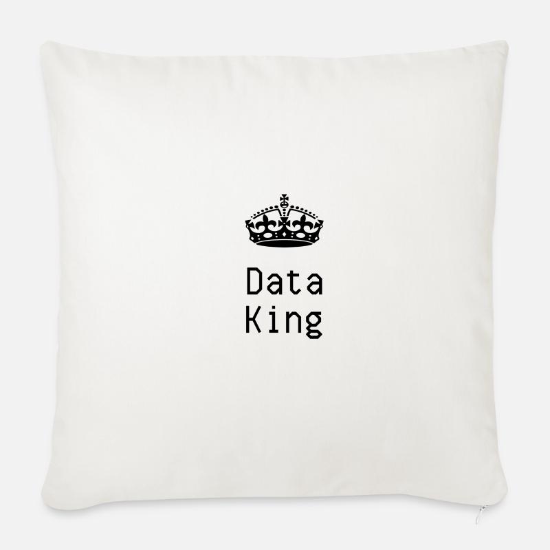 Data King Geschenk digitale Welt Nerd T-Shirt - Sofakissenbezug 45 x 45 cm - Naturweiß 