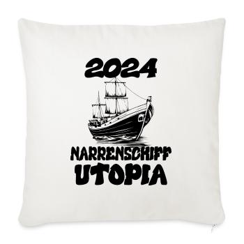 Ship of Fools Utopi 2024 - Dates - Sofa pillowcase 17,3'' x 17,3'' (45 x 45 cm) - natural white - Front