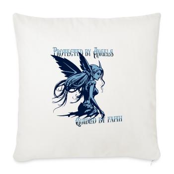 Les anges me protègent – Faith Design - Housse de coussin décorative 45 x 45 cm - blanc nature - Devant