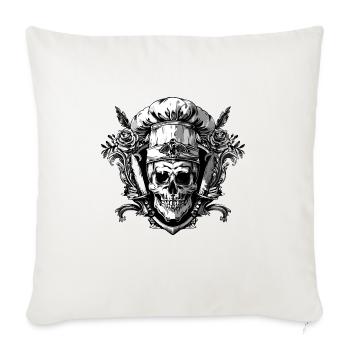 Koch Skull Skeleton Chef Crest - Sofa pillowcase 17,3'' x 17,3'' (45 x 45 cm) - natural white - Front