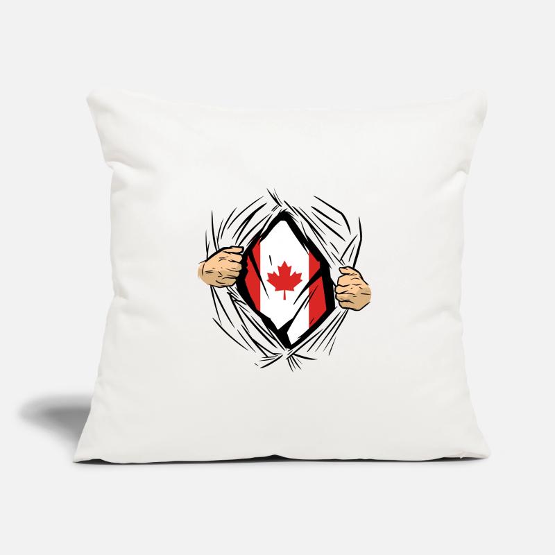 Drapeau du Canada Feuille d’érable Drapeau canadien Canada Housse de coussin décorative 45 x 45 cm