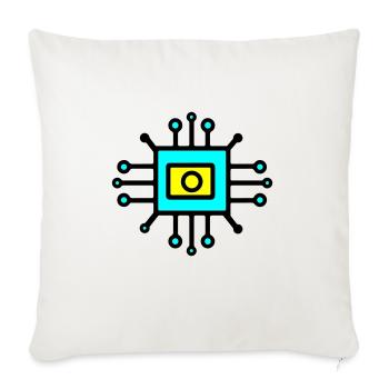 Capteur d’ordinateur numérique à puce - Housse de coussin décorative 45 x 45 cm - blanc nature - Devant
