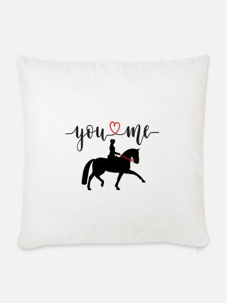 You & me Dressur horse Love - Sofakissenbezug 45 x 45 cm - Naturweiß 