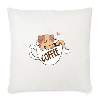 Café Ocelot - Housse de coussin décorative 45 x 45 cm - blanc nature - Devant