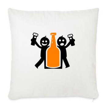 Enterrement de vie de garçon Stick Figure - Housse de coussin décorative 45 x 45 cm - blanc nature - Devant