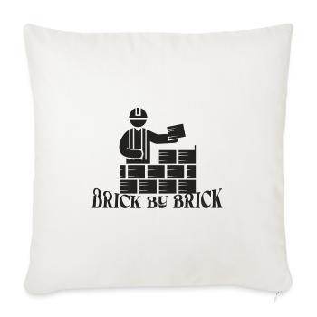 Brick by Brick - Meme Saying - Sofa pillowcase 17,3'' x 17,3'' (45 x 45 cm) - natural white - Front