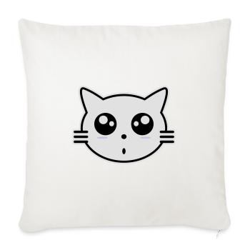 chat - Housse de coussin décorative 45 x 45 cm - blanc nature - Devant