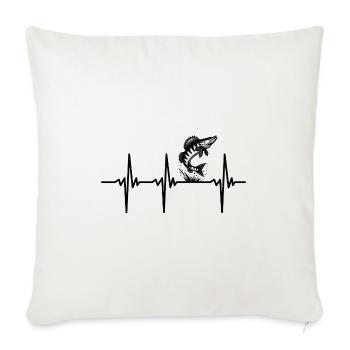 Heartbeat for zander and predatory fish Sport fishing - Sofa pillowcase 17,3'' x 17,3'' (45 x 45 cm) - natural white - Front
