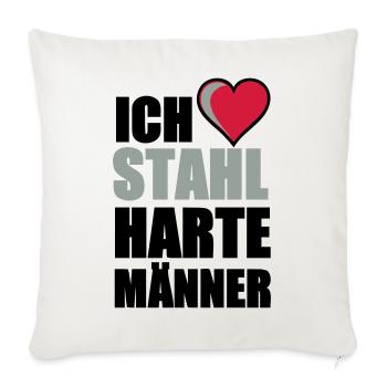 Stahlharte Männer Geschenk - Sofakissenbezug 45 x 45 cm - Naturweiß  - Vorne