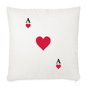 Ace of hearts - Sofa pillowcase 17,3'' x 17,3'' (45 x 45 cm) - natural white - Front