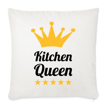 Kitchen Queen - Sofakissenbezug 45 x 45 cm - Naturweiß  - Vorne