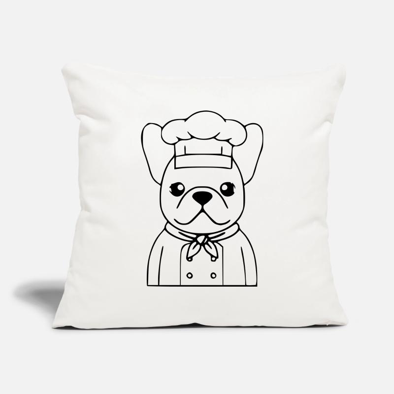Frenchie Chef Baker Outline Sofa pillowcase 17,3'' x 17,3'' (45 x 45 cm)