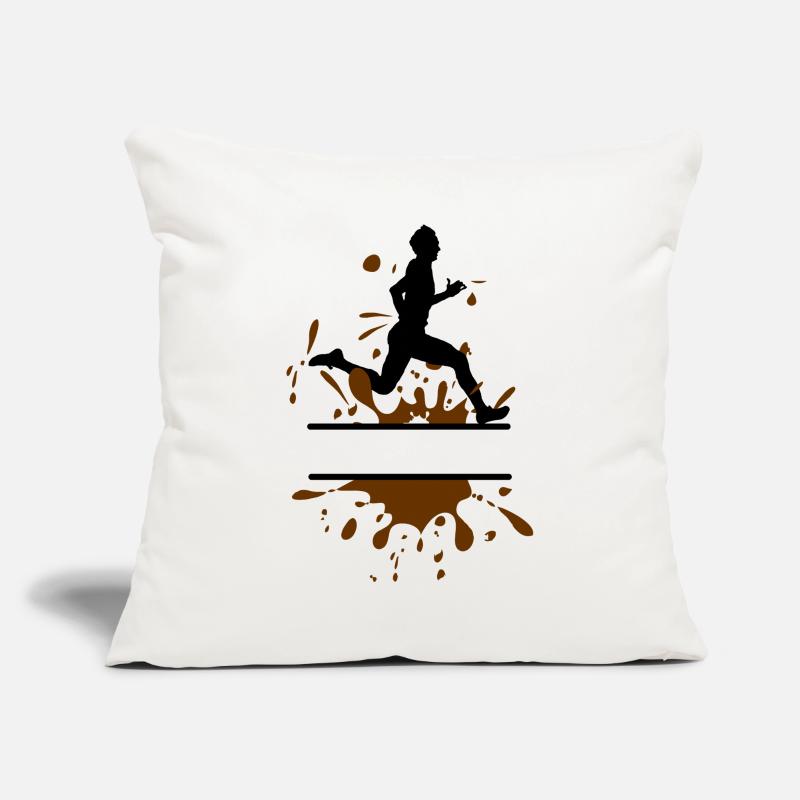 Mud Run Man – Customizable Runner Sofa pillowcase 17,3'' x 17,3'' (45 x 45 cm)