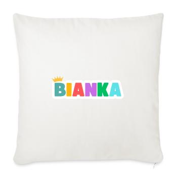 Bianka! Personnalisable - Housse de coussin décorative 45 x 45 cm - blanc nature - Devant