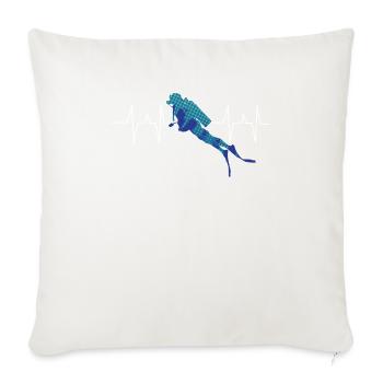 Tauchen - Taucher - Scuba Diving - Herzschlag - Sofakissenbezug 45 x 45 cm - Naturweiß  - Vorne