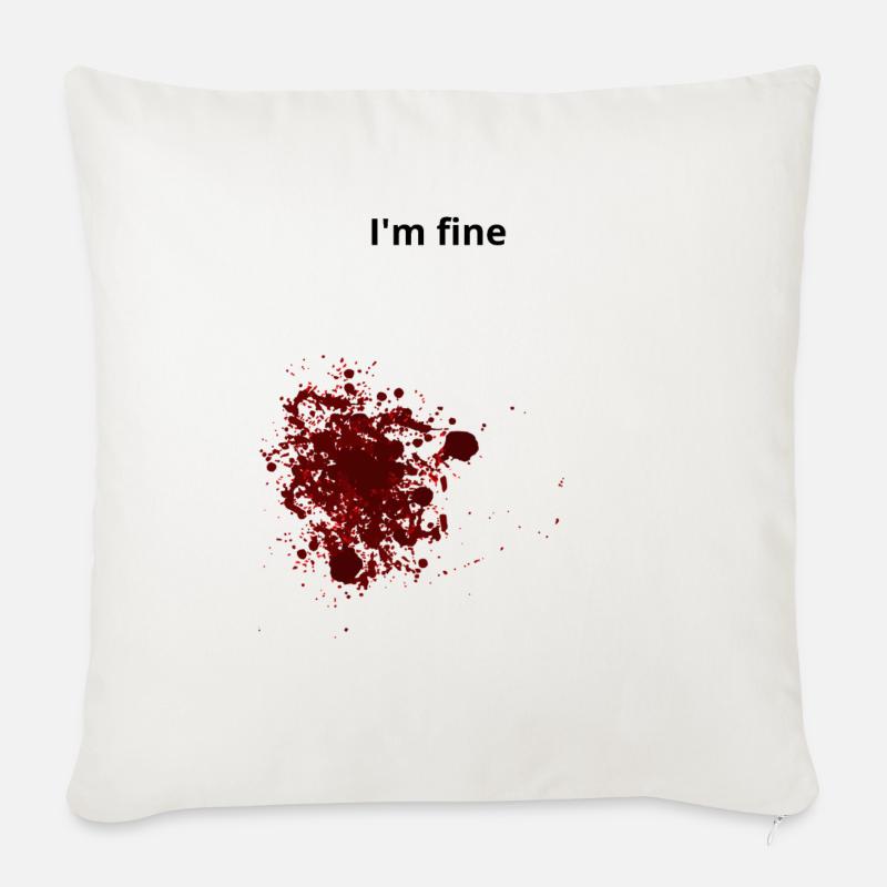 Blessure blessure sang - Housse de coussin décorative 45 x 45 cm - blanc nature