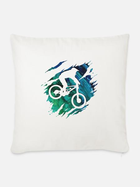 Mountainbike - Mountainbiker Downhill Geschenk - Sofakissenbezug 45 x 45 cm - Naturweiß