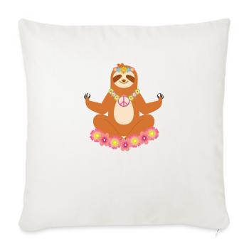 Funny Hippie Sloth Yoga - Housse de coussin décorative 45 x 45 cm - blanc nature - Devant