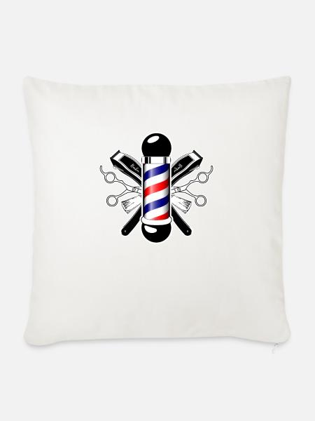 Retro Barber Shop Bart Geschenk - Sofakissenbezug 45 x 45 cm - Naturweiß