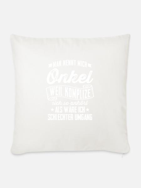 Onkel = Komplize? - Geschenk - Sofakissenbezug 45 x 45 cm - Naturweiß 