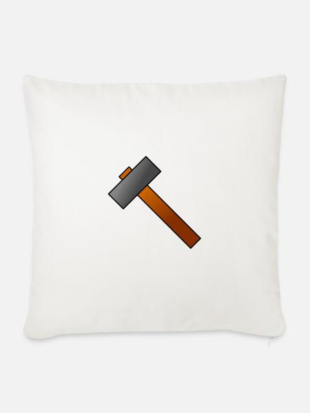 Handwerker Hammer - Sofakissenbezug 45 x 45 cm - Naturweiß