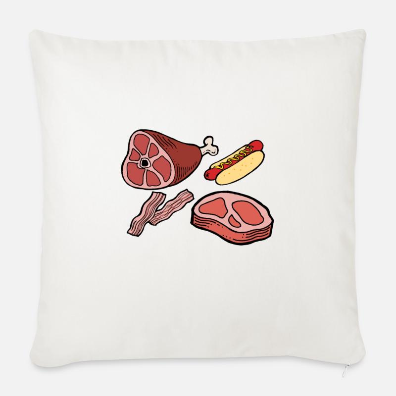 Fleisch - Sofakissenbezug 45 x 45 cm - Naturweiß