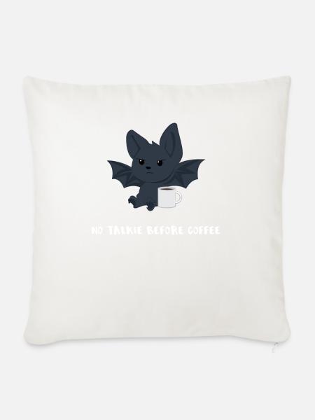 Fledermaus - Fledermaus T-Shirt - Morgenmuffel - Sofakissenbezug 45 x 45 cm - Naturweiß