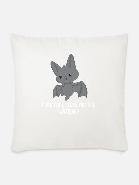 Fledermaus - Fledermaus T-Shirt - Sarkasmus - Sofakissenbezug 45 x 45 cm - Naturweiß