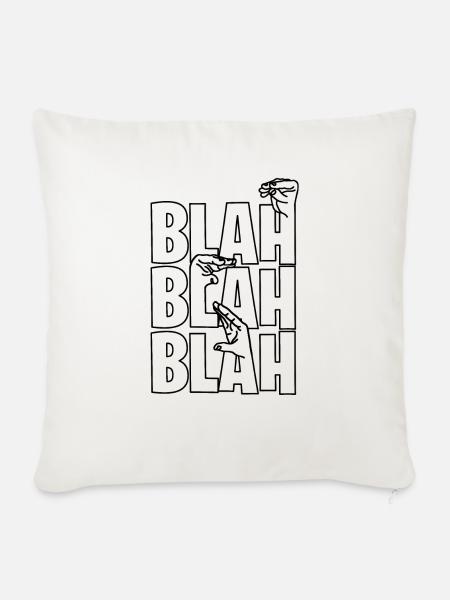 Blah Blah Blah - Sofakissenbezug 45 x 45 cm - Naturweiß