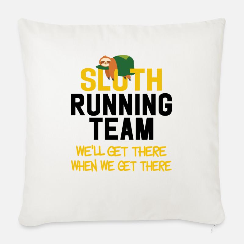 Sloth Running Team - Sofakissenbezug 45 x 45 cm - Naturweiß 
