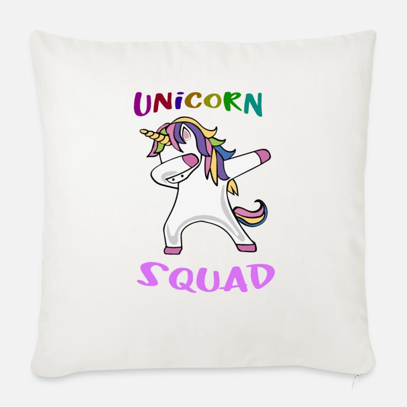 EINHORN SQUAD - Sofakissenbezug 45 x 45 cm - Naturweiß
