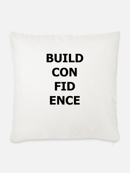 BUILD CONFIDENCE - Sofakissenbezug 45 x 45 cm - Naturweiß 