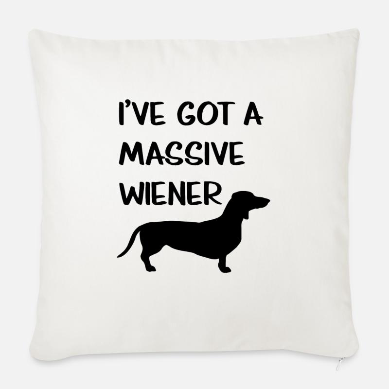 Geschenk für Besitzer von Wiener Würstchen, Dackel oder Würstchen - Sofakissenbezug 45 x 45 cm - Naturweiß 