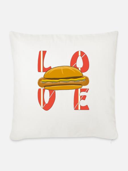 LOVE BRATWURST - Sofakissenbezug 45 x 45 cm - Naturweiß