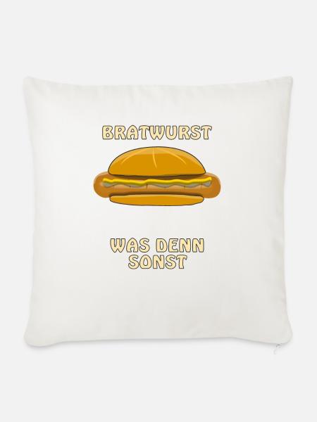 BRATWURST WAS DENN SONST - Sofakissenbezug 45 x 45 cm - Naturweiß