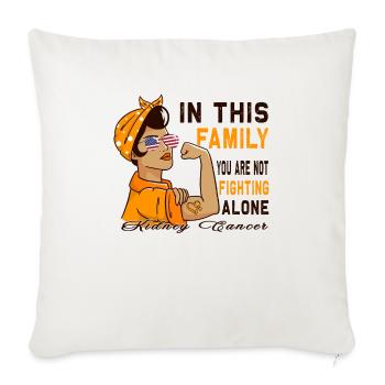 Rubans orange sensibilisation au cancer du rein - Housse de coussin décorative 45 x 45 cm - blanc nature - Devant