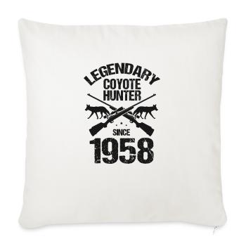 Tueurs de coyotes et chasse au coyote de la faune - Housse de coussin décorative 45 x 45 cm - blanc nature - Devant