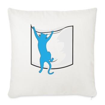 chat dans votre poche - Housse de coussin décorative 45 x 45 cm - blanc nature - Devant