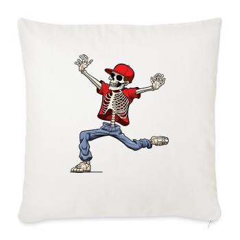 Tanzendes Skelett Hip-Hop - Sofakissenbezug 45 x 45 cm - Naturweiß  - Vorne