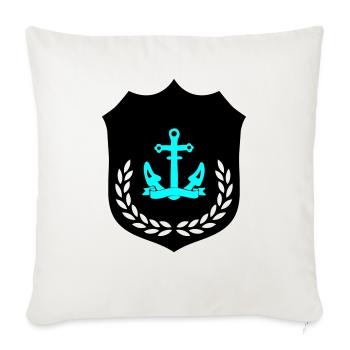 Armoiries de l’ancre - Housse de coussin décorative 45 x 45 cm - blanc nature - Devant