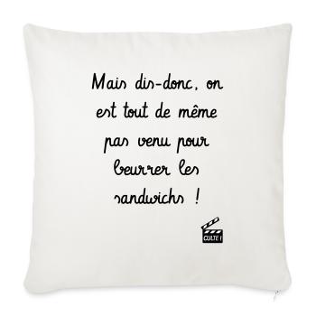 Les Tontons Flingueurs ! Réplique culte - Humour - Housse de coussin décorative 45 x 45 cm - blanc nature - Devant