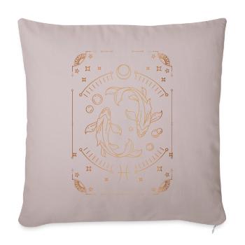 Signe des Poissons : Constellation du zodiaque - Housse de coussin décorative 45 x 45 cm - taupe clair - Devant