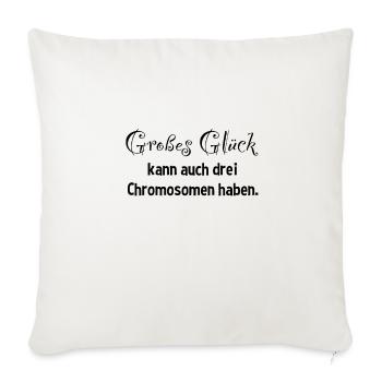 Down Syndrom Trisomie 21 Shirt - Sofakissenbezug 45 x 45 cm - Naturweiß  - Vorne