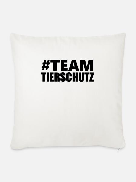 Team Tierschutz - Sofakissenbezug 45 x 45 cm - Naturweiß 