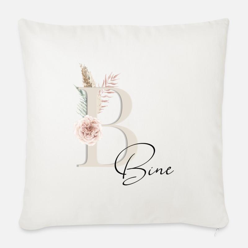 Bine! Nom Boho - Housse de coussin décorative 45 x 45 cm - blanc nature