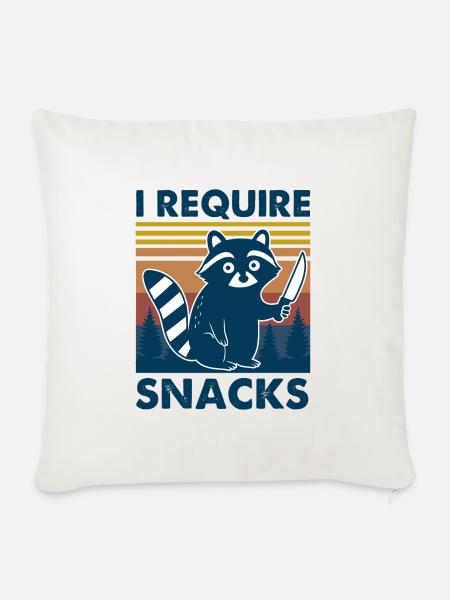 I Require Snacks Waschbär - Sofakissenbezug 45 x 45 cm - Naturweiß 