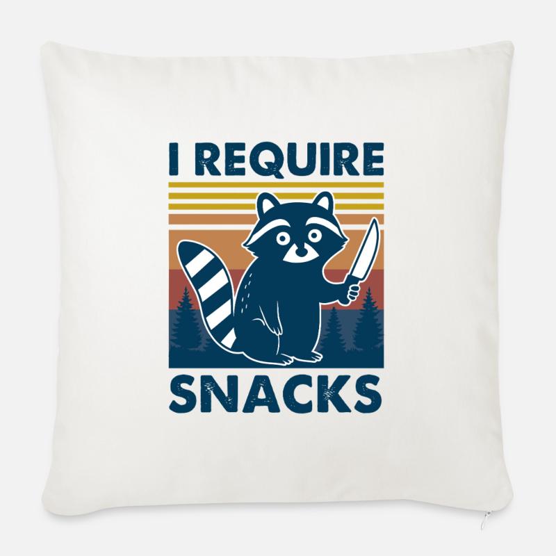 I Require Snacks Waschbär - Sofakissenbezug 45 x 45 cm - Naturweiß 