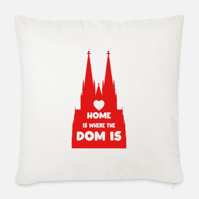 Kölner Dom - Sofakissenbezug 45 x 45 cm - Naturweiß 
