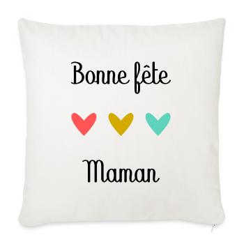 Bonne Fête Maman. Fête des mères - Housse de coussin décorative 45 x 45 cm - blanc nature - Devant